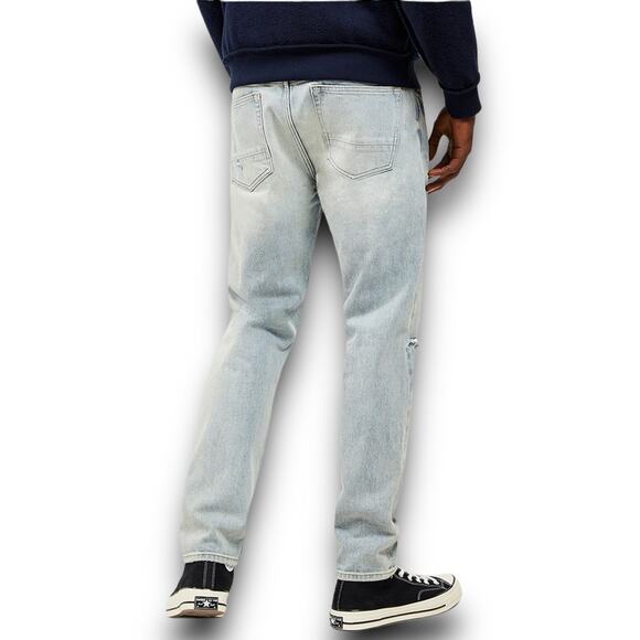 PacSun Mens Slim Fit Tapered Leg Light Ripped Distressed Jeans Light Wash 29x30* - Picture 10 of 13